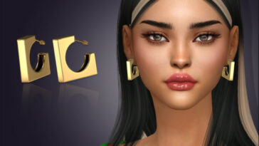 Delani Square Hoop Earrings by feyona at TSR