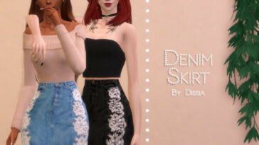 Denim Skirt by Dissia at TSR