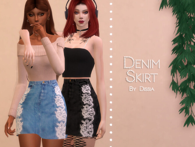 Denim Skirt by Dissia at TSR