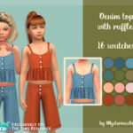 Denim top with ruffles by MysteriousOo at TSR