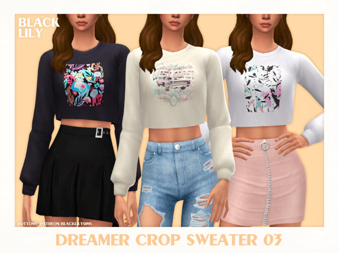 Dreamer Crop Sweater 03 by Black Lily at TSR