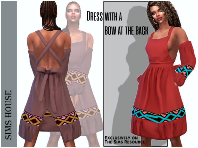 Dress with a bow at the back by Sims House at TSR