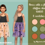 Dress with a fluffy chiffon skirt (child) by MysteriousOo at TSR