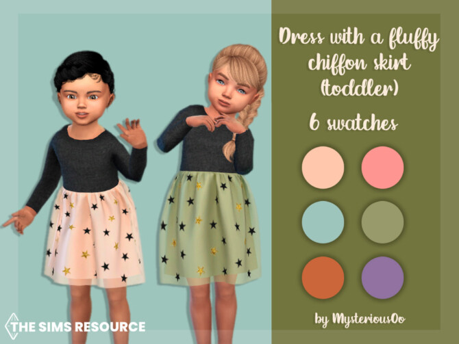 Dress with a fluffy chiffon skirt (toddler) by MysteriousOo at TSR