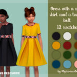 Dress with a wide skirt and a tartan belt by MysteriousOo at TSR