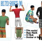 EP04 BELTED SHORTS (M) at Sims4Sue