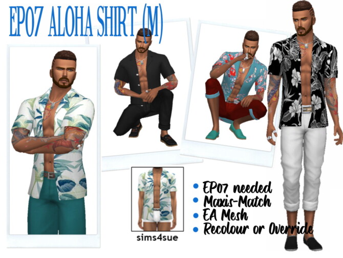 EP07 ALOHA SHIRT (M) at Sims4Sue