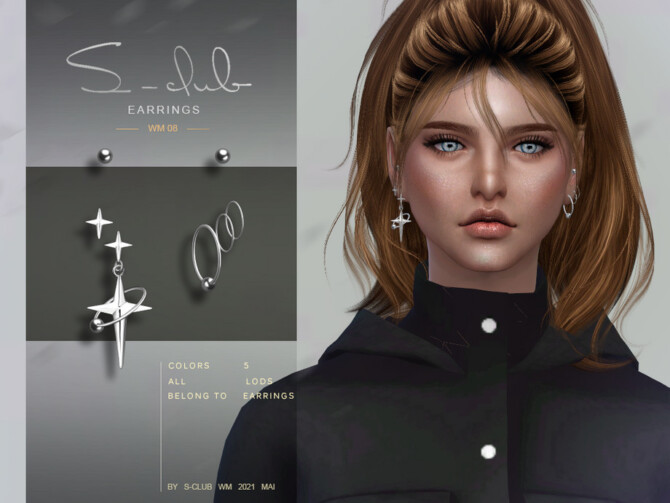 Earrings 202108 by S-Club WM at TSR