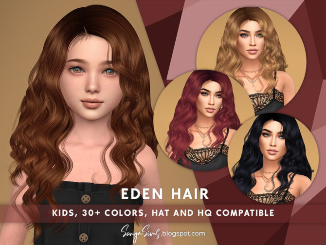 Eden Hair for Kids by SonyaSimsCC at TSR