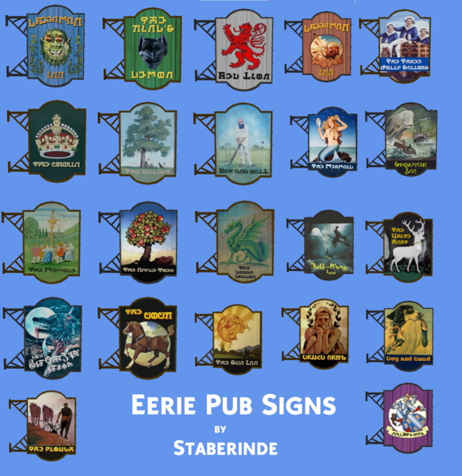 Eerie Pub Signs by Staberinde at Mod The Sims 4