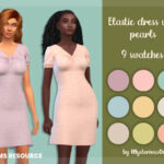 Elastic dress with pearls by MysteriousOo at TSR