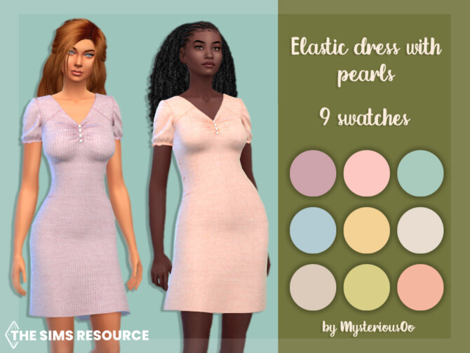 Elastic dress with pearls by MysteriousOo at TSR