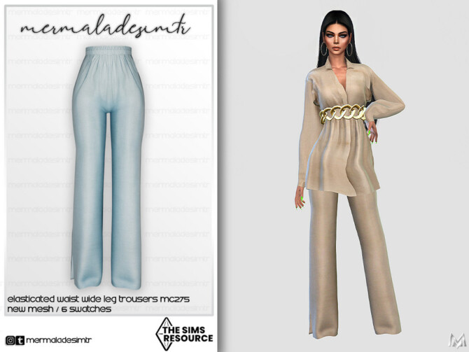 Elasticated Wasit Wide Leg Trousers MC275 by mermaladesimtr at TSR