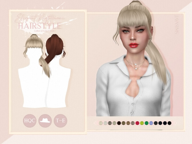 Elegant Nightmare Hairstyle by JavaSims at TSR