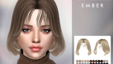 Ember Hair by TsminhSims at TSR