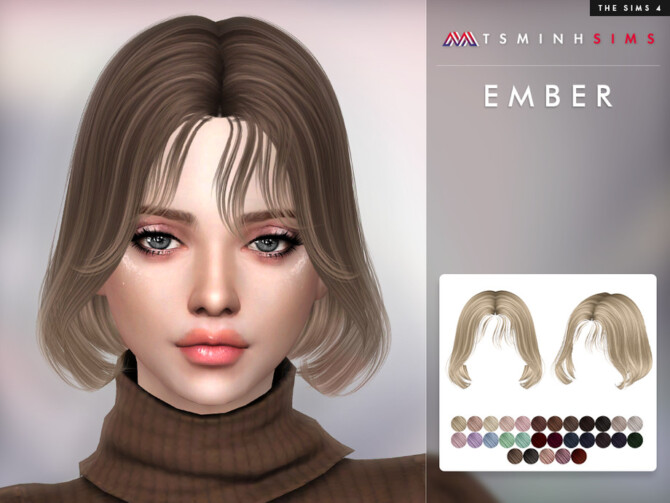 Ember Hair by TsminhSims at TSR