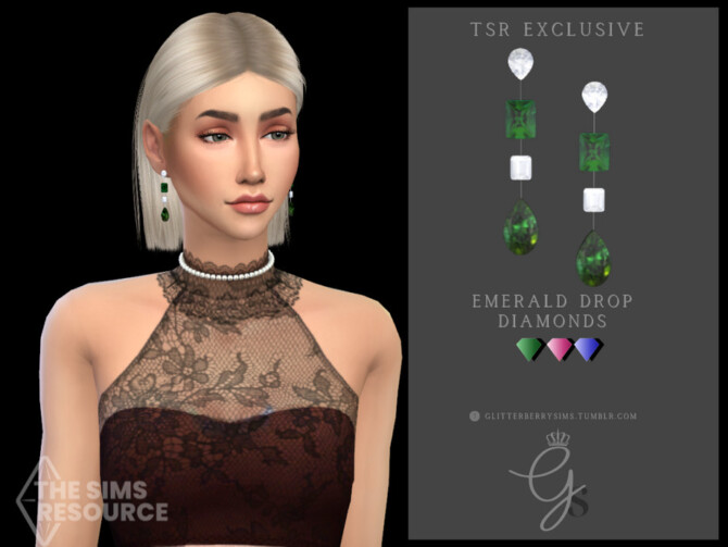 Emerald Drop Diamonds by Glitterberryfly at TSR