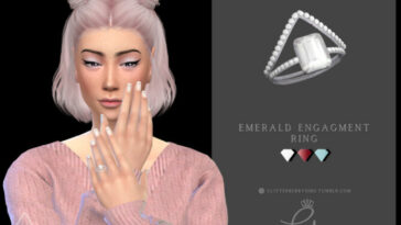 Emerald Engagement Ring by Glitterberryfly at TSR