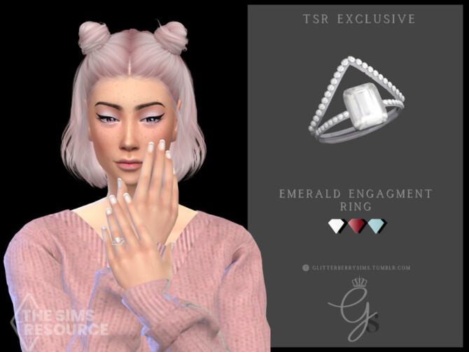 Emerald Engagement Ring by Glitterberryfly at TSR