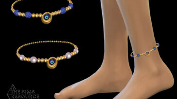 Evil eye beaded anklet by NataliS at TSR