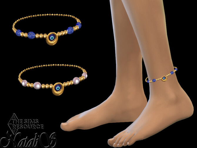 Evil eye beaded anklet by NataliS at TSR