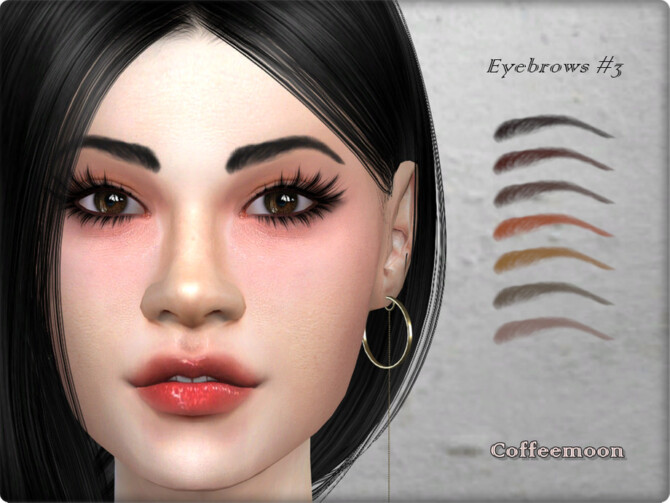 Brows / Facial Hair: Eyebrows #3 by Coffeemoon – TSR. 31 color options, female/male, toddler-elder, HQ mod compatible.