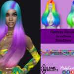 Fantasy recolor of JavaSims SideShow hair by PinkyCustomWorld at TSR