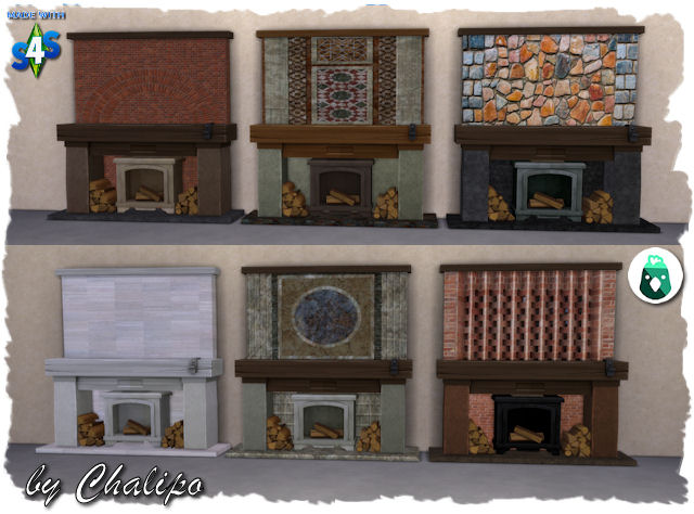 Fireplace country life recolor by Chalipo at All 4 Sims