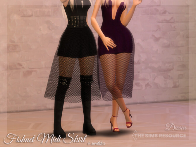 Fishnet Midi Skirt by Dissia at TSR