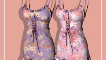 Floral Bustier mini Dress at RIMINGs