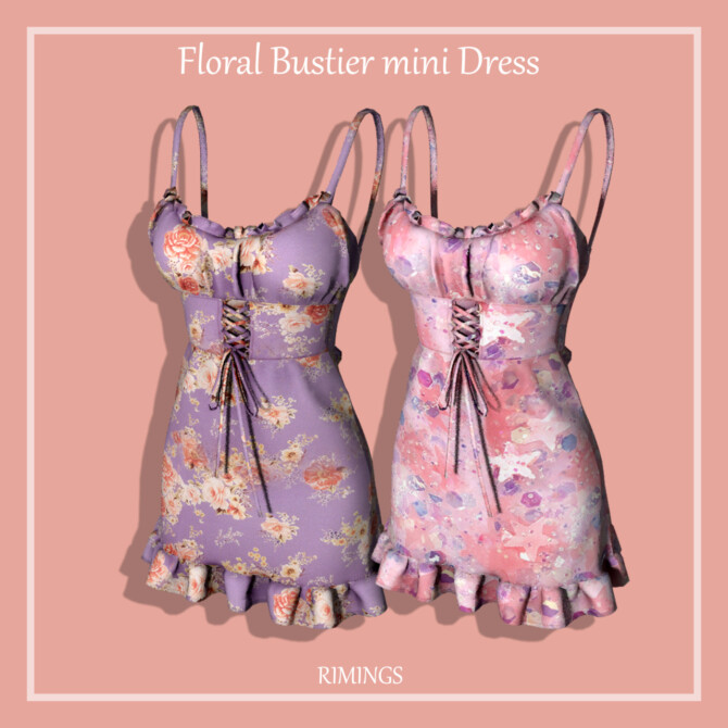 Floral Bustier mini Dress at RIMINGs