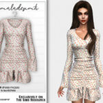 Floral Print Frill Dress MC220 by mermaladesimtr at TSR