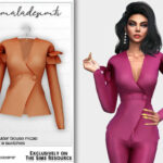 Frill Shoulder Blouse MC210 Set by mermaladesimtr at