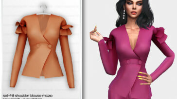 Frill Shoulder Blouse MC210 Set by mermaladesimtr at