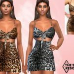 Front Tied Leopard Dresses by Saliwa at TSR