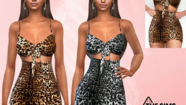 Front Tied Leopard Dresses by Saliwa at TSR