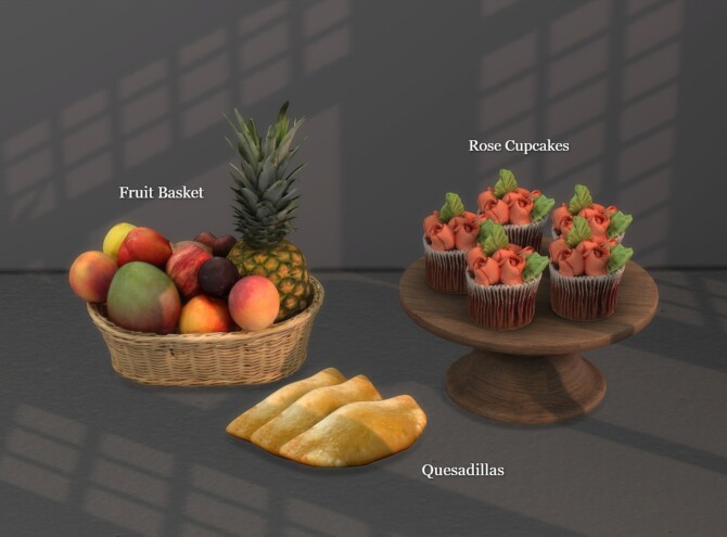 Fruit basket + Rose cupcakes + Quesadillas (P) at Leo Sims