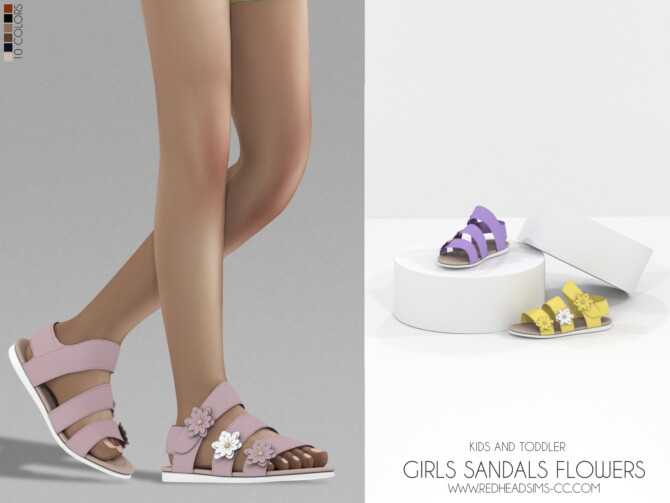 GIRLS SANDALS FLOWERS at REDHEADSIMS