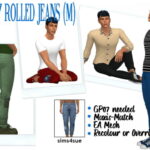 GP07 ROLLED JEANS (M) at Sims4Sue