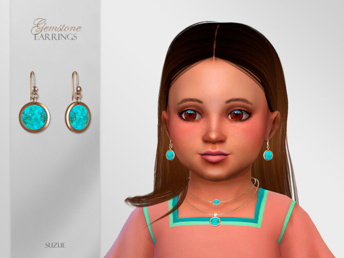 Gemstone Earrings Toddler by Suzue at TSR