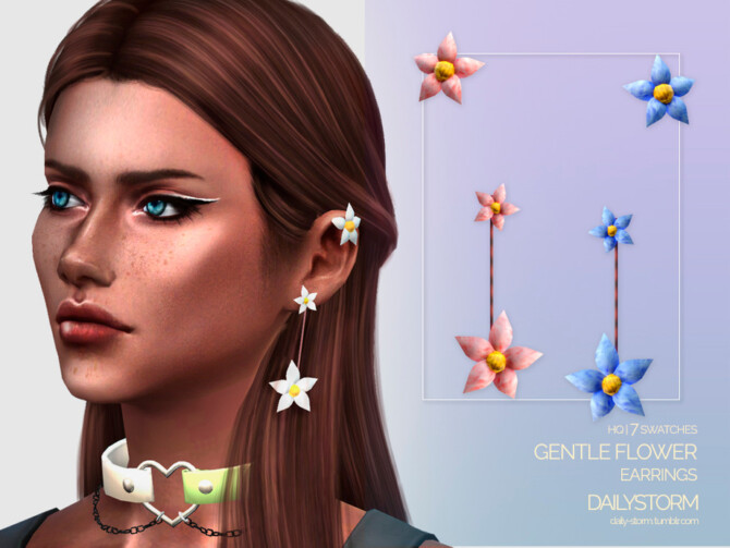 Gentle Flower Earrings by DailyStorm at TSR