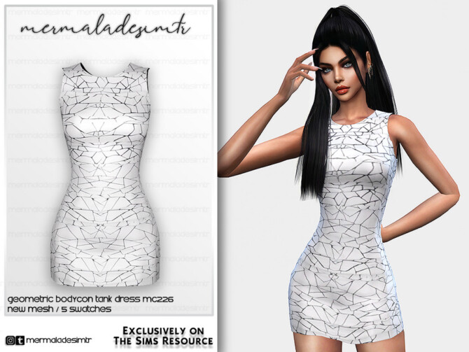 Geometric Bodycon Tank Dress MC226 by mermaladesimtr at TSR