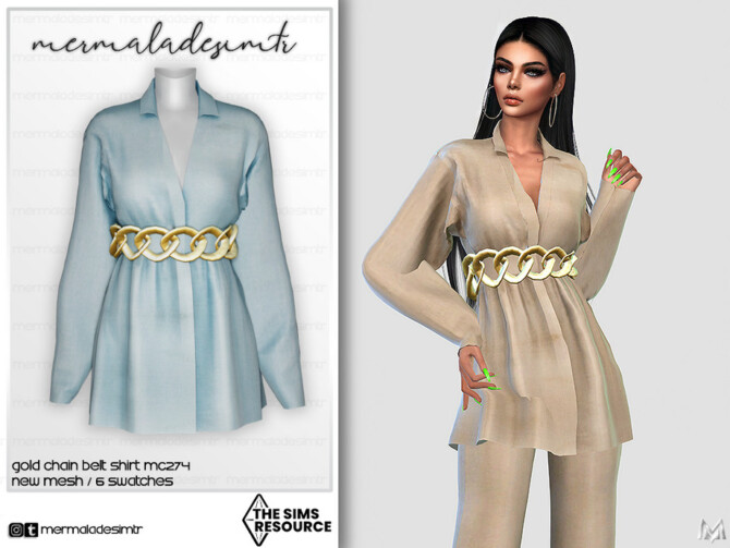 Gold Chain Belt Shirt MC274 by mermaladesimtr at TSR