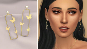 Goldwing Earrings by Christopher067 at TSR