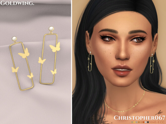 Goldwing Earrings by Christopher067 at TSR