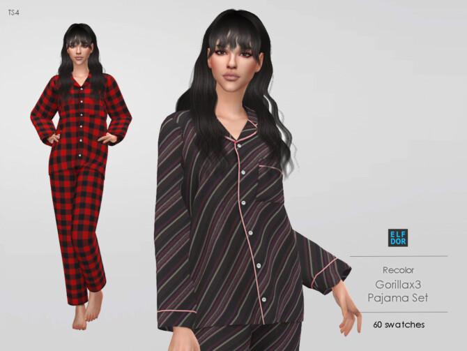 Gorillax3 Pajama Set RC at Elfdor Sims