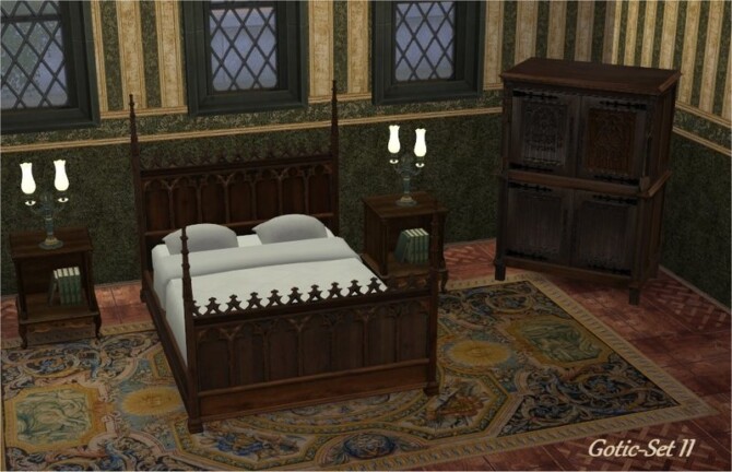 Gothic Bedroom Set II by Clara at All 4 Sims