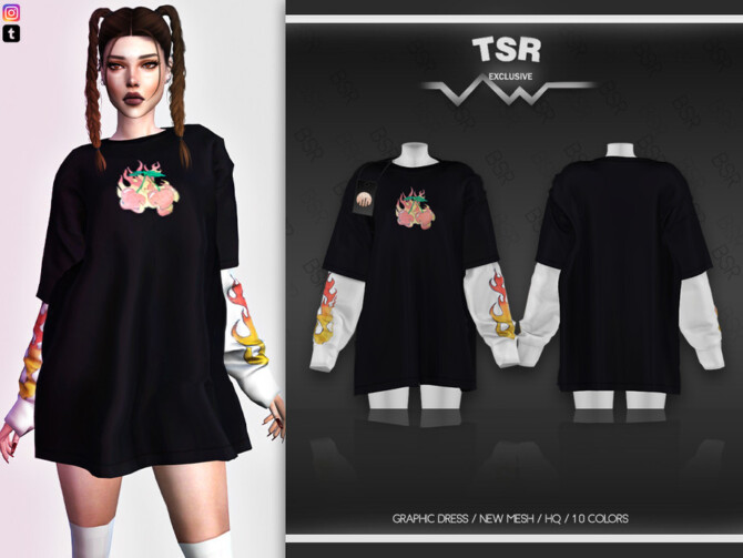 Graphic Dress BD476 by busra-tr at TSR