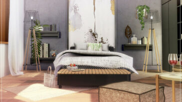 Large, modern bedroom. The room is furnished, tested, and ready to play. Price: 11 162, Size: 9 x 6, Medium Walls.