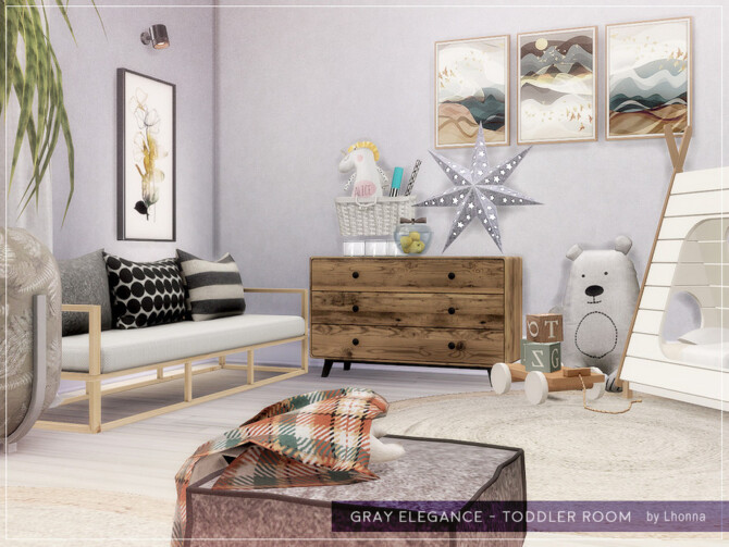 Gray Elegance Toddler Room by Lhonna at TSR